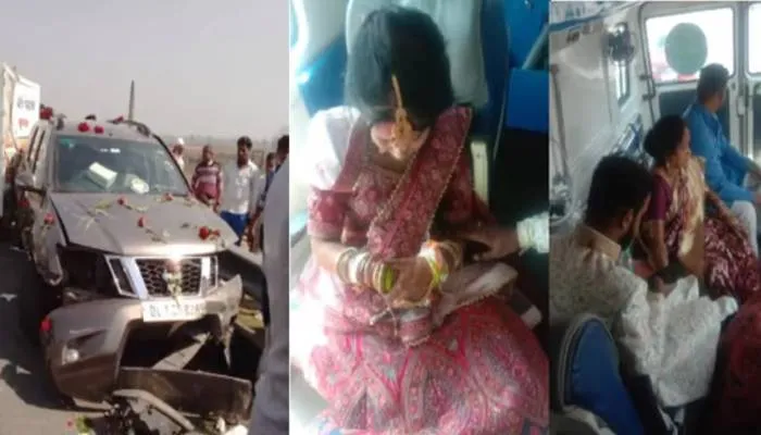 मेरठ: सड़क हादसे में दूल्हा-दुल्हन समेत चार घायल, उपचार के लिए अस्पताल में भर्ती