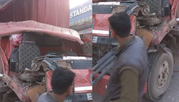 अयोध्या: ओवरलोड ट्रक ने डीसीएम में मारी टक्कर, चालक ने कूद कर बचाई जान