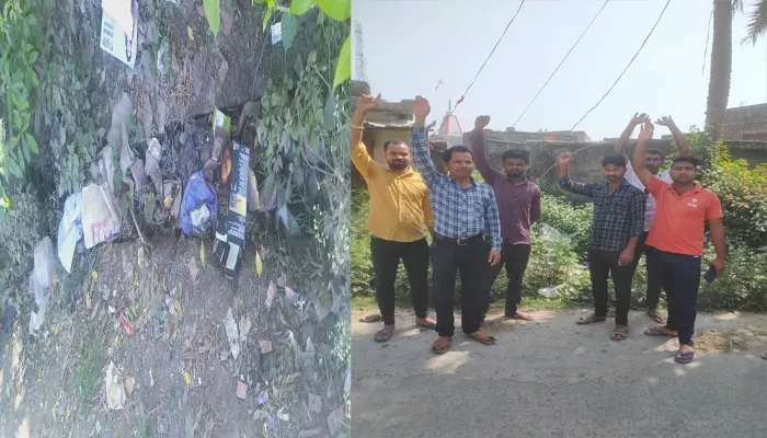 गंदगी और खराब हैंडपंप को लेकर ग्रामीणों ने किया प्रदर्शन, नगर पंचायत का दर्जा होने के बाद भी व्यवस्थाएं खराब