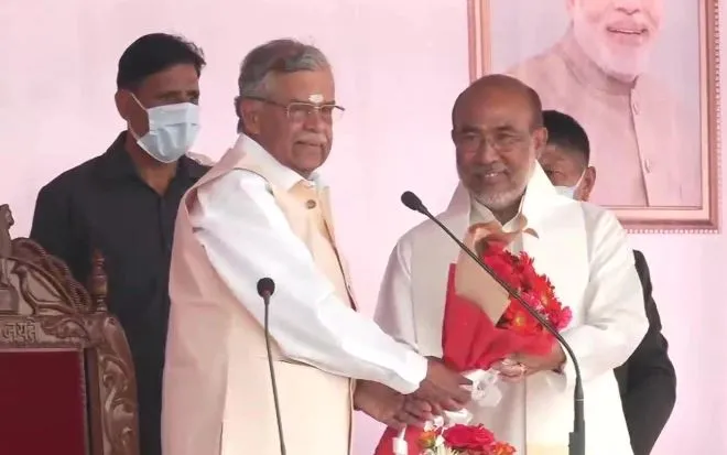 एन बीरेन सिंह ने ली सीएम पद की शपथ, बीजेपी अध्यक्ष जेपी नड्डा समेत बीजेपी के कई वरिष्ठ नेता रहे मौजूद