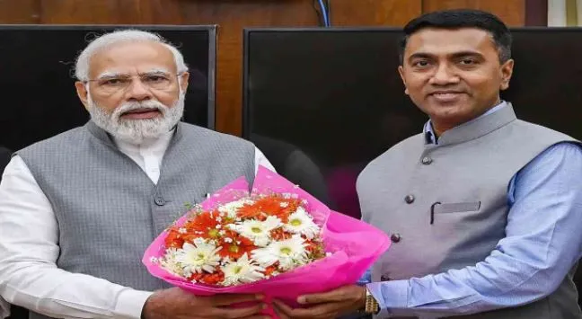 प्रधानमंत्री ने गोवा के मुख्यमंत्री के रूप में शपथ लेने पर प्रमोद सावंत को बधाई दी