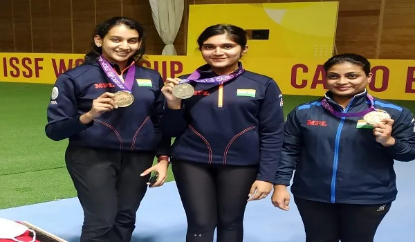 ISSF World Cup 2022: भारत की श्रीनिवेता, ईशा और रुचिता ने महिलाओं की 10 मीटर एयर पिस्टल में जीता स्वर्ण पदक