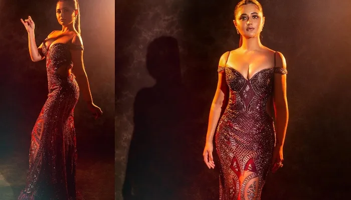 Rashami Desai Photo: प्लम गाउन में हॉट नजर आईं रश्मि देसाई, फैंस हुए क्रेजी