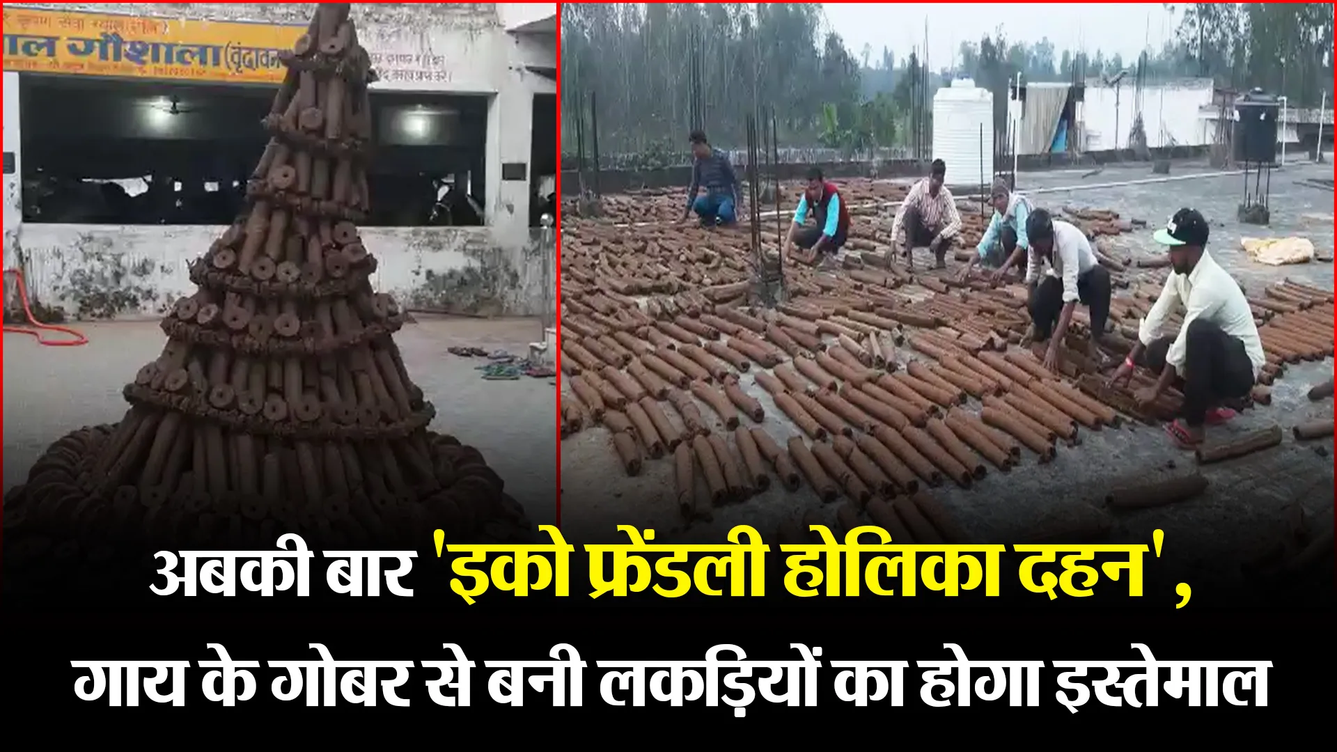 मुरादाबाद: अबकी बार ‘इको फ्रेंडली होलिका दहन’, गाय के गोबर से बनी लकड़ियों का होगा इस्तेमाल