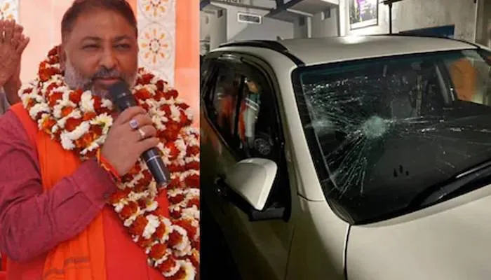बलिया के अखार गांव में भाजपा उम्मीदवार दया शंकर सिंह की गाड़ी पर हमला, बाल-बाल बचे