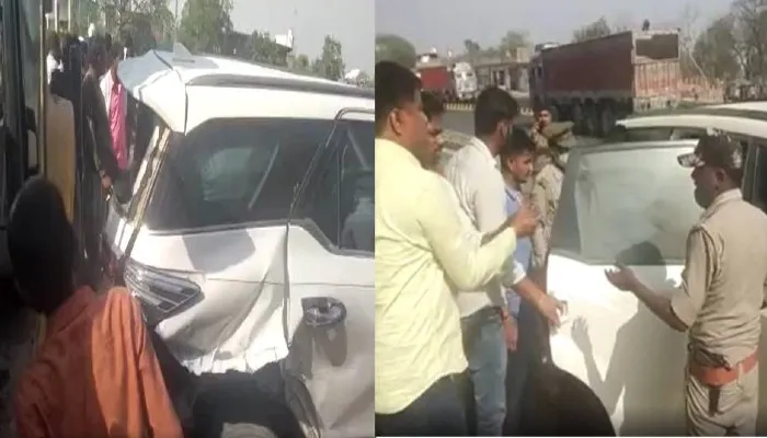 डिप्टी सीएम केशव मौर्य के बेटे की कार में ट्रैक्टर ने मारी जोरदार टक्कर, बाल-बाल बचे