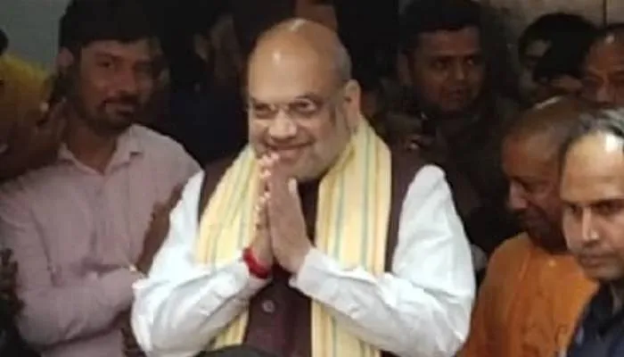 अमित शाह जी जय श्री राम, योगी जी जय श्री राम के नारों से गूंजा भाजपा मुख्यालय