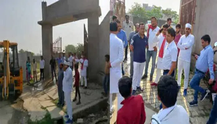 जौनपुर: सपा उम्मीदवार के हॉस्पिटल पर बुलडोजर तैनात, गेट पर अतिक्रमण का नोटिस भी चस्पा