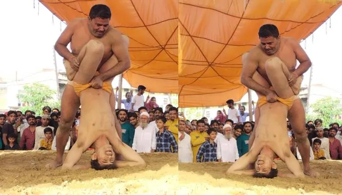 हरदोई: श्रीराम लीला कमेटी की बरसों पुरानी रवायत बरकरार, पहलवानों के बीच हुई दमदार कुश्ती