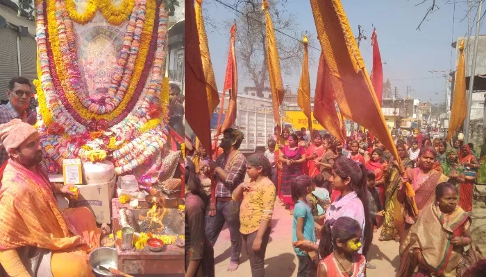बहराइच से जयपुर के लिए धूमधाम से निकाली गई खाटू श्याम की निशान यात्रा