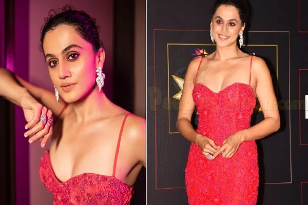 Taapsee Pannu Photos : तापसी पन्नू ने रेड डीपनेक गाउन में फ्लॉन्ट किया फिगर, ग्लैमरस अदाओं से इंटरनेट का बढ़ाया तापमान