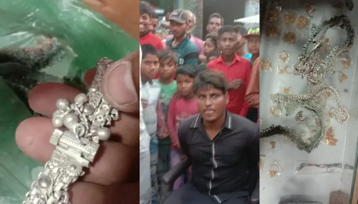 बहराइच: नकली चांदी के जेवरात के साथ युवक को ग्रामीणों ने पकड़ा, एक फरार