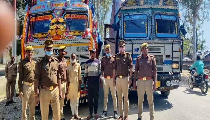 हरदोई: दो पशु तस्करों को पुलिस ने किया गिरफ्तार, ट्रक में मिले 45 गोवंश