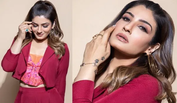 मरून ब्लेजर में दिखा रवीना टंडन का डैशिंग लुक, इस उम्र में भी ढा रहीं कहर