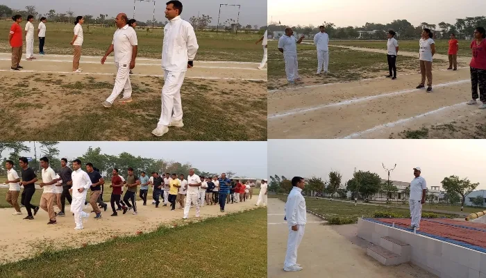 बहराइच: पुलिस अधीक्षक ने परेड स्थल का किया निरीक्षण, स्वस्थ रहने के बताए टिप्स