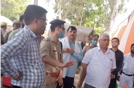 बरेली: भुता पुलिस पर जमीन कब्जाने का आरोप, पैमाइश करने एडवोकेट कमिश्नर पहुंचे