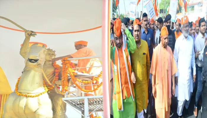 सीएम योगी ने भाजपा के स्थापना दिवस के अवसर पर कार्यकर्ताओं को दी बधाई, किया माल्यार्पण