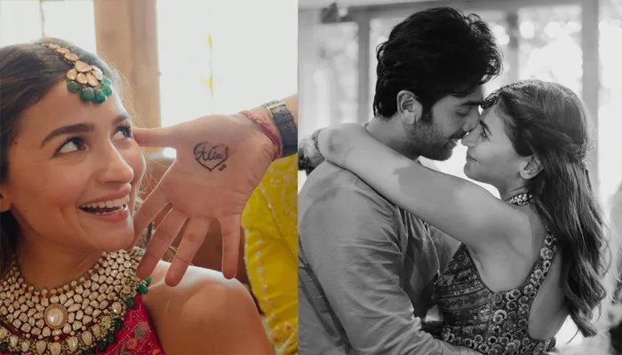 रणबीर-आलिया की Mehendi की फोटो OUT, शादी में हर जगह मौजूद थे ऋषि कपूर, देखें PICS