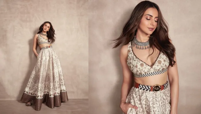 Rakul preet Singh Photo: लहंगा-चोली पहन एक्ट्रेस ने बिखेरा हुस्न का जलवा, फैंस ने तारीफों के बांधे पुल