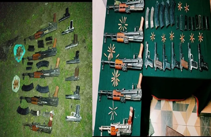 कुपवाड़ा में हथियारों और गोला-बारूद का जखीरा बरामद