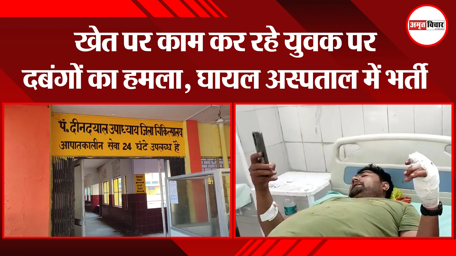 मुरादाबाद: खेत पर काम कर रहे युवक पर दबंगों का हमला, घायल अस्पताल में भर्ती