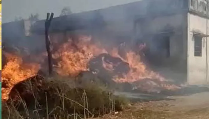 बहराइच: अज्ञात कारणों से लगी आग, 11 मकान और गेहूं की फसल जलकर राख