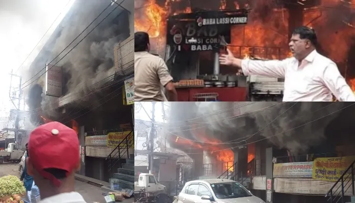 लखनऊ: अमीनाबाद के गुईन रोड पर लगी भीषण आग, कड़ी मशक्कत के बाद पाया काबू