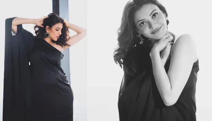 काजल अग्रवाल के घर जल्द आने वाला है नन्हा मेहमान, ब्लैक ड्रेस में बेबी बंप शो करती नजर आईं एक्ट्रेस