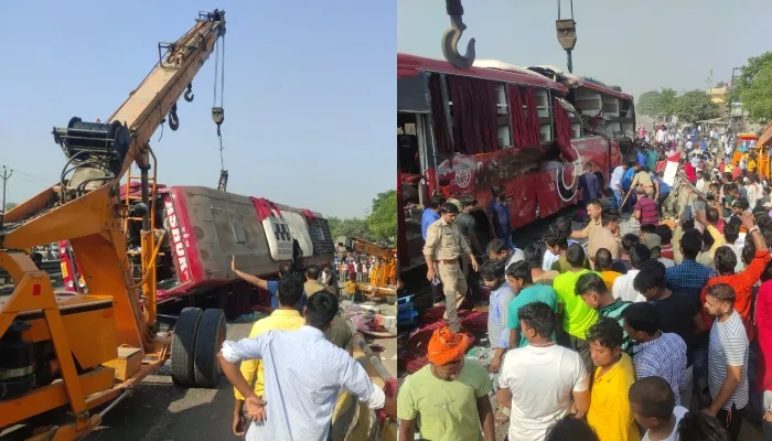 अयोध्या: दिल्ली से सिद्धार्थनगर जा रही डबल डेकर बस हाईवे पर पलटी, तीन की मौत, दो दर्जन से अधिक घायल