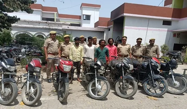 अमरोहा : अंतर्जनपदीय वाहन चोर गिरोह के चार सदस्य गिरफ्तार, सात बाइक बरामद
