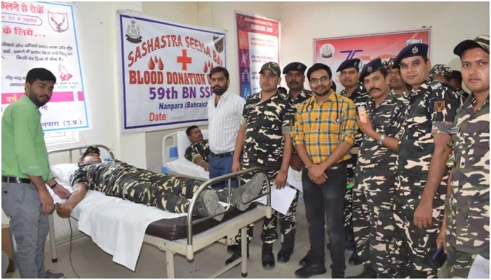 बहराइच: ‘एक भारत श्रेष्ठ भारत’ की थीम पर जवानों ने किया रक्तदान, 42 यूनिट रक्त भेजा गया ब्लड बैंक