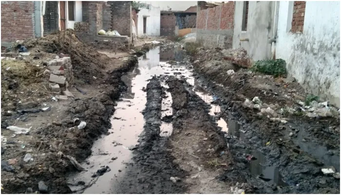 बहराइच: मोहल्ले में फैली गंदगी बढ़ा रही बीमारी, शिकायत के बाद भी सभासद और अधिकारी नहीं दे रहे ध्यान