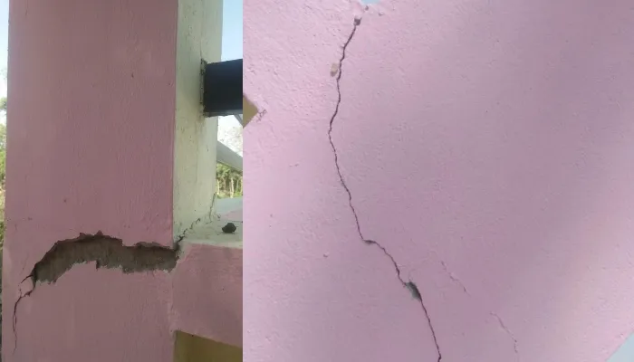 बाराबंकी: ग्रामीणों की शिकायत पर अधिकारियों ने नहीं लिया संज्ञान, दरक गईं मल्टीपरपज पार्क की दीवारें