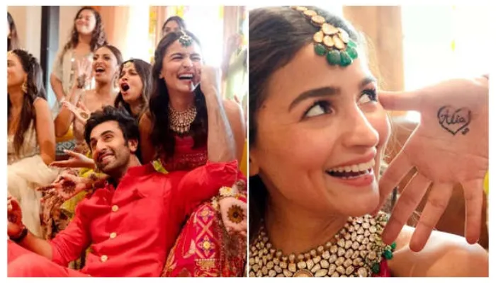 रणबीर-आलिया की मेहंदी की कुछ और तस्वीरें हुईं आउट, सालियों के बीच फंसे दूल्हे मियां, देखें फोटो