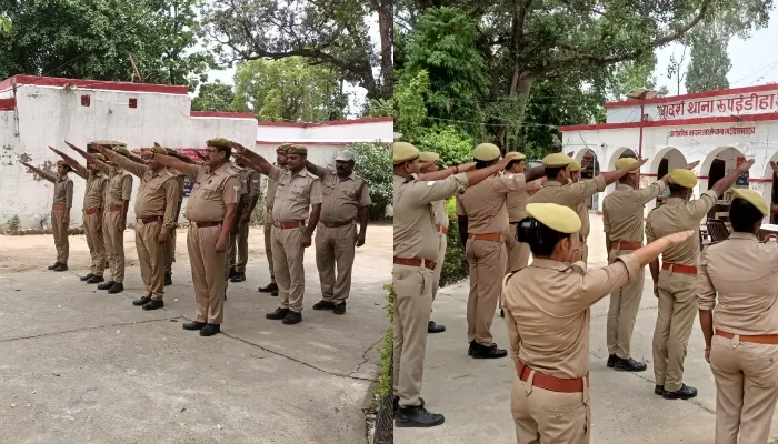बहराइच: पुलिस कर्मियों ने मनाया आतंकवाद विरोधी दिवस, हिंसा मिटाने की ली शपथ