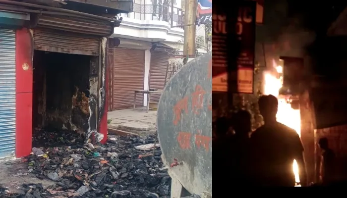 रायबरेली: जूते-चप्पल के शोरूम में लगी भीषण आग, दमकल की टीम ने कड़ी मशक्कत के बाद पाया काबू, लाखों का हुआ नुकसान