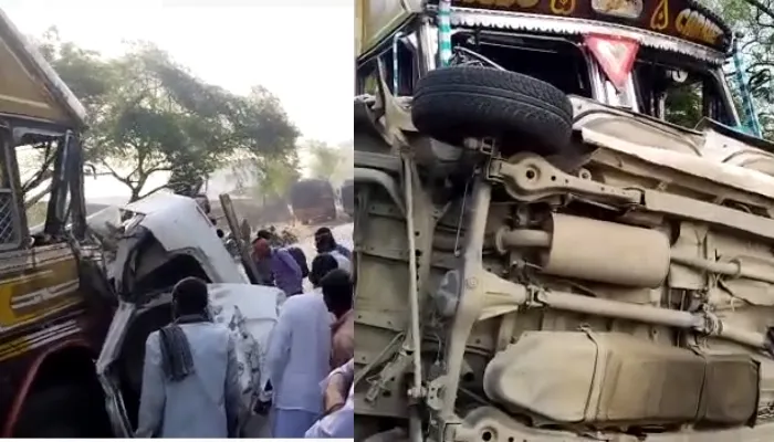 बाराबंकी: आवारा पशुओं से टकराकर क्षतिग्रस्त हुई टोयोटा कार, चार की दर्दनाक मौत