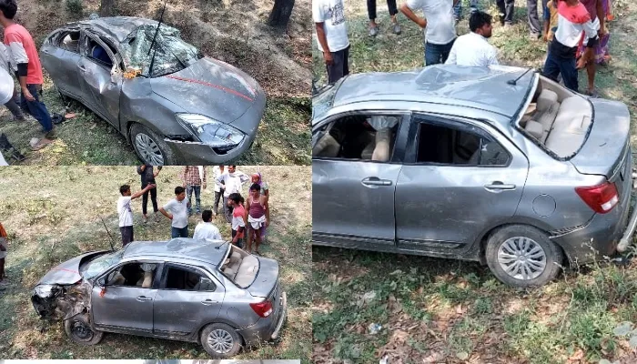 बहराइच: पेड़ से टकराकर खाई में गिरी कार, छह घायल
