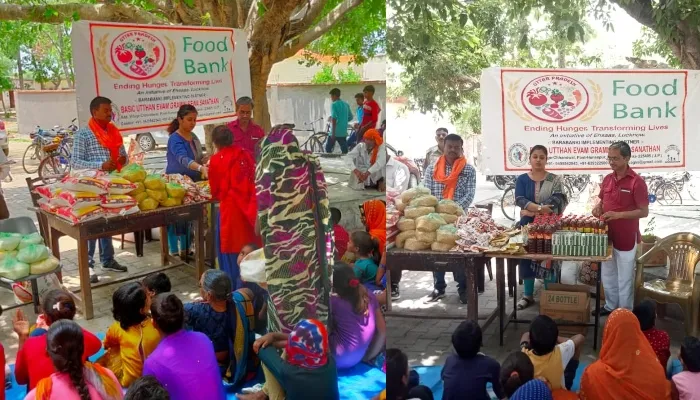 बाराबंकी: यूपी एहसास फूड बैंक की ओर से 70 बेसहारा बच्चों और महिलाओं को दी गई राशन किट