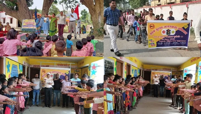 बहराइच: सड़क सुरक्षा सप्ताह के तहत निकाली गई रैली, एमएलसी ने कहा- वाहन चलाते समय फोन का न करें इस्तेमाल