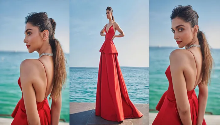 Cannes 2022 Day 3: Red Gown में Deepika Padukone ने दिए किलर लुक, क्लासी पोज में Photos वायरल