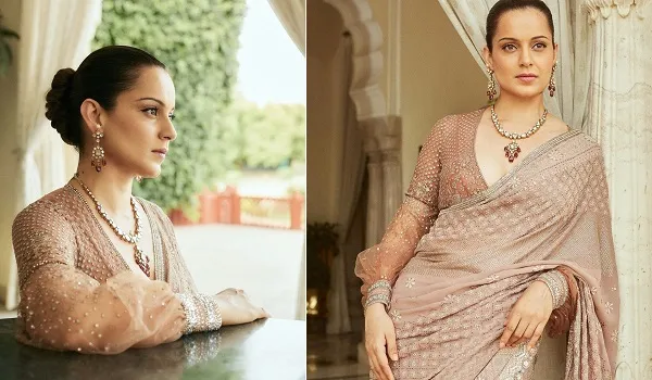 कंगना रनौत ने साड़ी पहनकर फिर लूटी महफिल, सादगी देख नहीं हटेंगी नजरें