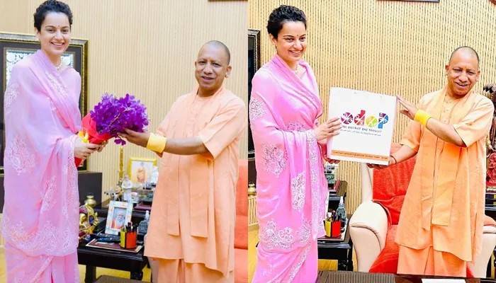 सीएम योगी से लखनऊ में कंगना रनौत ने की मुलाकात, देखें तस्वीर