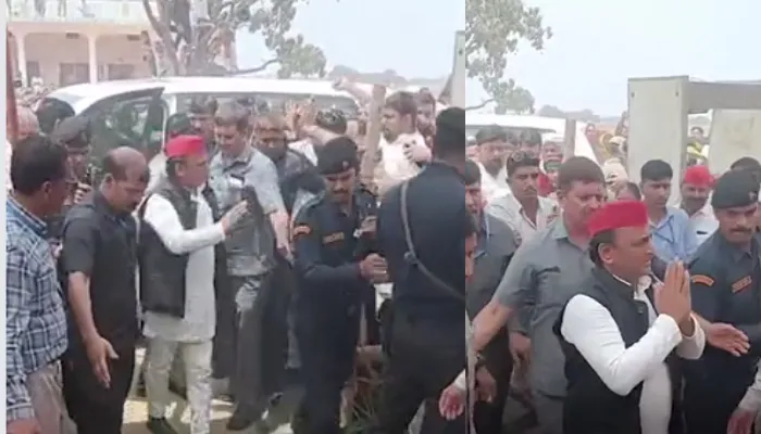 चंदौली में पीड़ित परिवार से मिले अखिलेश यादव, कहा- हम न्याय दिलाएंगे