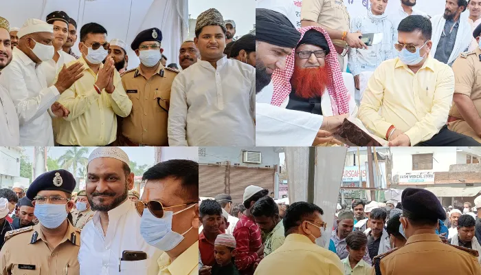 बहराइच: नमाज के बाद लोगों ने गले मिलकर दी बधाई, डीएम ने बच्चों को बांटी टॉफी