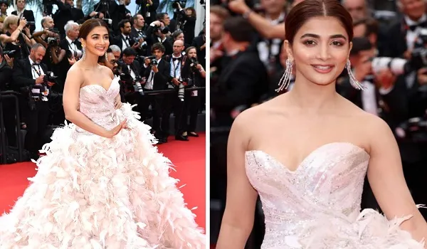 Cannes 2022 : ऑफ शोल्डर डीप नेक गाउन में पूजा हेगड़े का दिखा दिलकश अंदाज, तस्वीरें देख फैंस की धड़कनें हुईं तेज