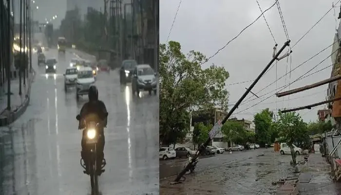 गाजियाबाद में आंधी-बारिश ने बरपाया कहर, कई जगह टूटे खंभे, जगह-जगह हुआ जलभराव