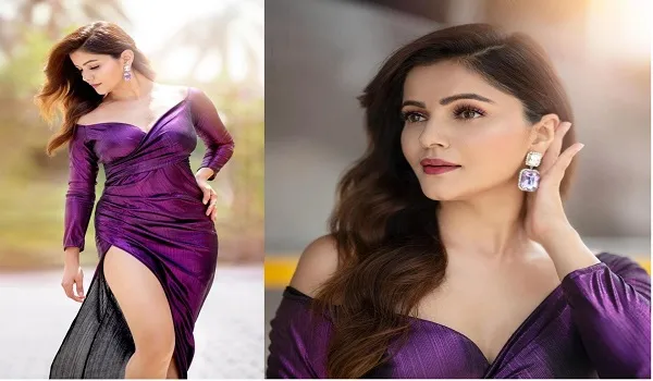 रुबीना दिलैक ने पर्पल थाई-हाई स्लिट ड्रेस में फ्लॉन्ट किया कर्वी फिगर, तस्वीरें हुईं वायरल