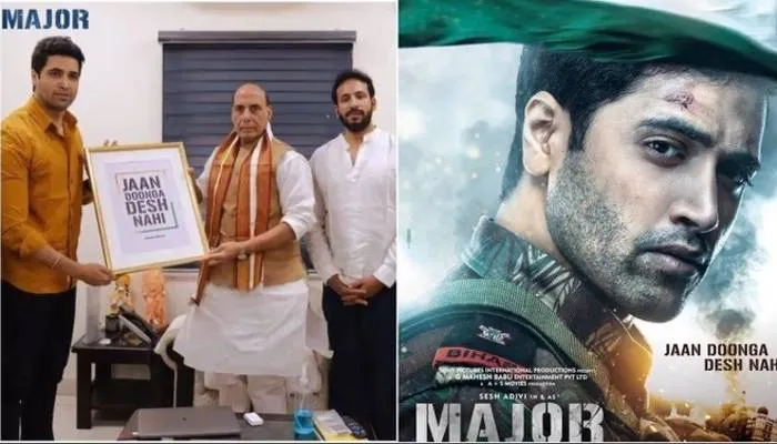 “मेजर” की टीम ने की राजनाथ सिंह से मुलाकात, दिखाया फिल्म का ट्रेलर