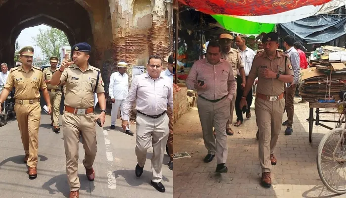 अयोध्या: चौक में पार्किंग स्थल के लिए कमिश्नर-एसएसपी ने किया निरीक्षण